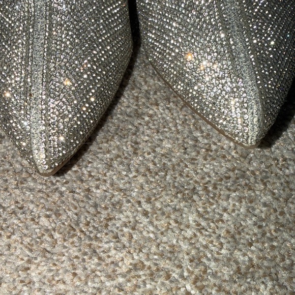 INC International Concepts Sparkling Silver Ankle Booties - Picture 5 of 8
